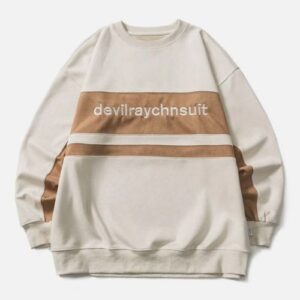 Lettered Patchwork Sweatshirt